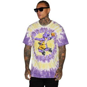 Grateful Dead Tie Dye Lakers Bear Dunk Short Sleeve Tee T-Shirt Men's